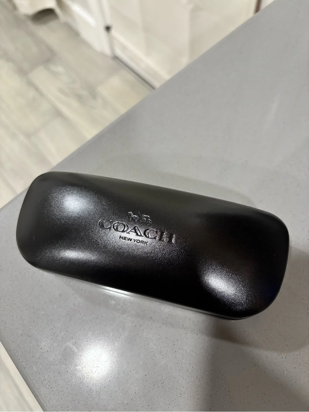 Coach Black Hard Sunglasses Case with Embossed Logo